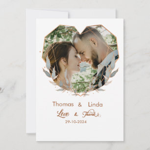 Carte De Remerciements amour élégant et remerciements mariage écrit à la