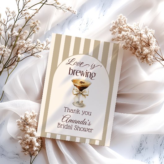 Carte De Remerciements Amour en cours de préparation Cocktail Mariée de