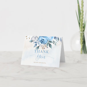 Carte De Remerciements Amour en Fleur Quelque Chose de Bleu Roses Récepti
