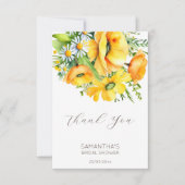 Carte De Remerciements Amour en fleurs printemps été douche de mariée (Devant)