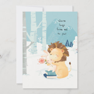 Carte De Remerciements Amour en hiver Câlins chauds