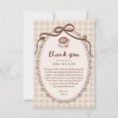 Carte De Remerciements Amour en Infusion Gingham Café Réception de Mariag (Devant)