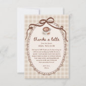 Carte De Remerciements Amour en Infusion Gingham Café Shower de Mariée (Devant)