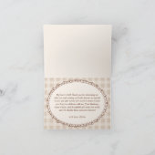 Carte De Remerciements Amour en Infusion Gingham Café Shower de Mariée (Intérieur)