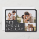 Carte De Remerciements Amour et gratitude | Mariage multiphoto (Devant)