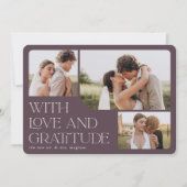 Carte De Remerciements Amour et gratitude | Mariage multiphoto (Devant)