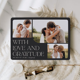 Carte De Remerciements Amour et gratitude Mariage multiphoto