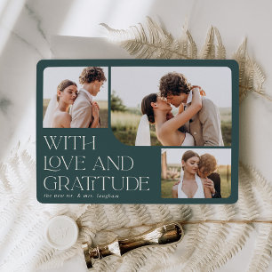 Carte De Remerciements Amour et gratitude Mariage multiphoto