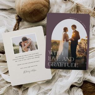 Carte De Remerciements Amour et gratitude Mariage photo Arch