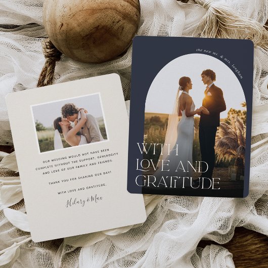 Carte De Remerciements Amour et gratitude | Mariage photo Arch