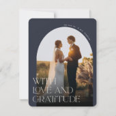 Carte De Remerciements Amour et gratitude | Mariage photo Arch (Devant)