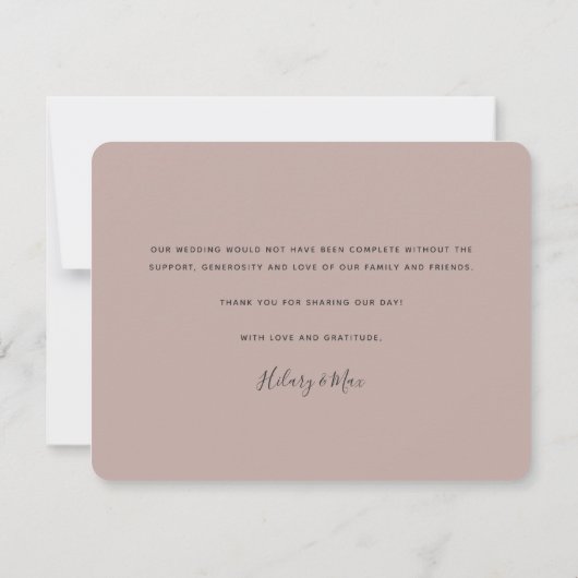 Carte De Remerciements Amour et gratitude | Plat photo Mariage horizontal (Dos)
