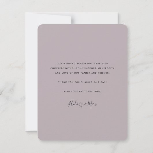Carte De Remerciements Amour et gratitude | Plat photo Mariage vertical (Dos)