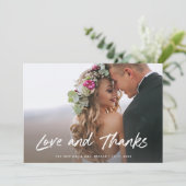 Carte De Remerciements Amour et merci| Photo Mariage (Debout devant)