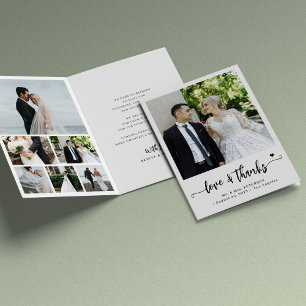 Carte De Remerciements Amour et remerciements collage photo de mariage mo