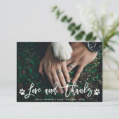 Carte De Remerciements Amour et remerciements des Empreintes de pattes |  (Debout devant)