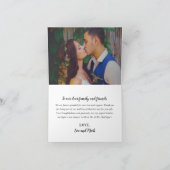 Carte De Remerciements Amour et Remerciements Écriture Blanche Photo de M (Intérieur)