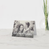 Carte De Remerciements Amour et Remerciements Écriture Blanche Photo de M (Devant)