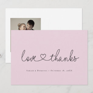 Carte De Remerciements Amour et Remerciements Écriture minimaliste cœur p