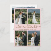 Carte De Remerciements Amour et Remerciements Mariage Photo Collage Fard  (Devant / Derrière)