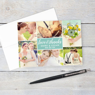 Carte De Remerciements Amour et Remerciements Mariage Photographie Collag