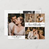 Carte De Remerciements Amour et Remerciements Mariage Script 4 Collage Ph (Devant / Derrière)