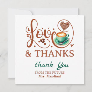 Carte De Remerciements Amour et Remerciements Mariage Thème de Café de Fê