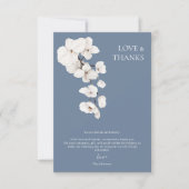Carte De Remerciements Amour et Remerciements Orchidées Blanches Dusty Bl (Devant)