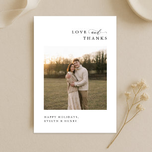 Carte De Remerciements Amour et Remerciements   Photo Boho de Noël de jeu