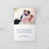 Carte De Remerciements Amour et Remerciements Photo de mariage bleu marin (Intérieur)