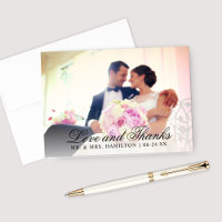 Amour et Remerciements Photo de Mariage Élégant No