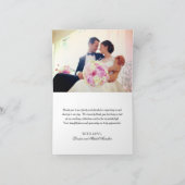Carte De Remerciements Amour et Remerciements Photo de Mariage Noir Éléga (Intérieur)