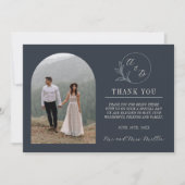 Carte De Remerciements Amour éternel | Bleu profond | Mariage (Devant)