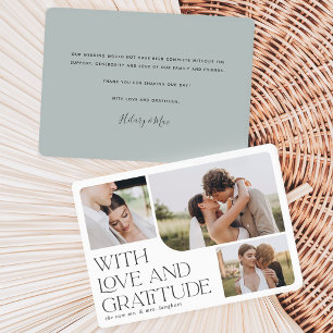 Carte De Remerciements Amour & Gratitude Mariage multi-photos