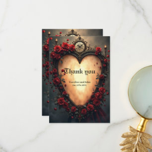 Carte De Remerciements Amour Intemporel – Collection de Mariage Victorien