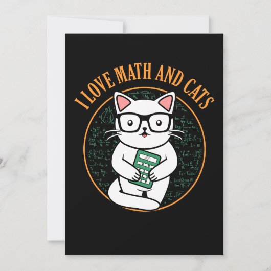 Carte De Remerciements Amour Mathématiques Et Chats Enseignant Mathématiq (Devant)