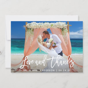 Carte De Remerciements Amour moderne de manuscrit de brosse et épouser de