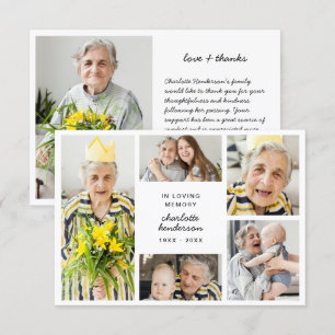 Carte De Remerciements Amour moderne et remerciements Sympathie en 6 phot