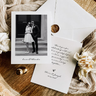 Carte De Remerciements Amour Nostalgique   Mariage au Look de Photo Insta