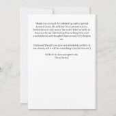 Carte De Remerciements Amour Orange Simple À Première Fête des mariées Sp (Dos)