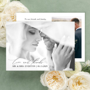 Carte De Remerciements Amour & Remerciements Calligraphie Moderne Photo M