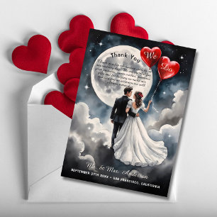 Carte De Remerciements Amour romantique sur Cloud Neuf Mariage Fairytale