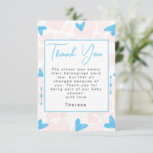 Carte De Remerciements Amoureux | BABY SHOWER (Debout devant)