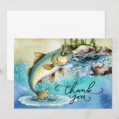 Carte De Remerciements Amoureux de la pêche aquarelle style (Devant / Derrière)