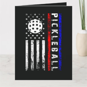 Carte De Remerciements Amoureux de Pickleball Drapeau Américain 4 Juillet