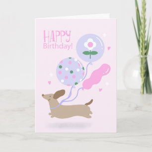 Carte De Remerciements Amoureux de Teckel Joyeux Anniversaire Chien Anima