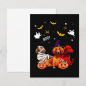 Carte De Remerciements Amoureux des chiens de Dachshund Halloween (Devant / Derrière)