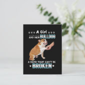 Carte De Remerciements Amoureux des chiens | Fille et son bouledogue, un (Debout devant)