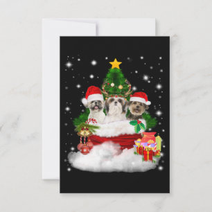 Carte De Remerciements amoureux des chiens Joyeux Noël belle Shih Tzu