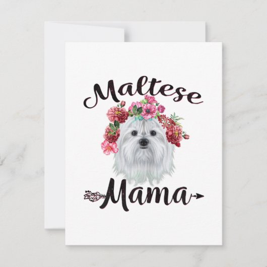 Carte De Remerciements Amoureux des chiens | Mignonne Mama Fleurs de Chie (Devant)